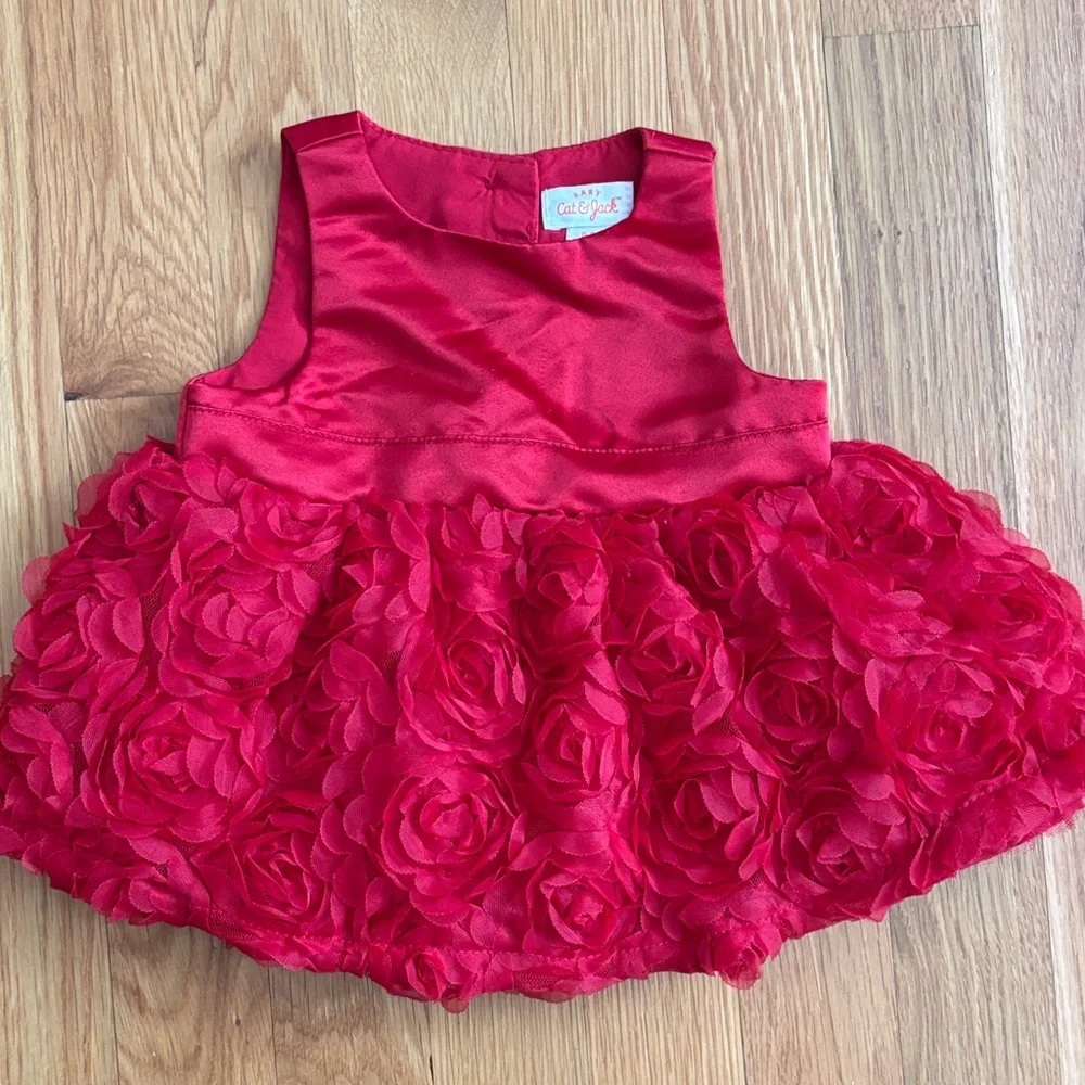 0-3M Cat & Jack Red Flower Dress